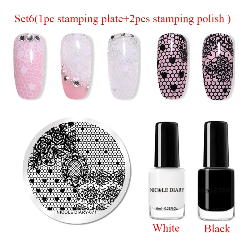 Set 12 NICOLE дневник ногтей штамповки пластины прозрачный желе штамп скребок цветок лист пластина с изображениями для нейл-арта штамповки Лаки - Цвет: Set 12