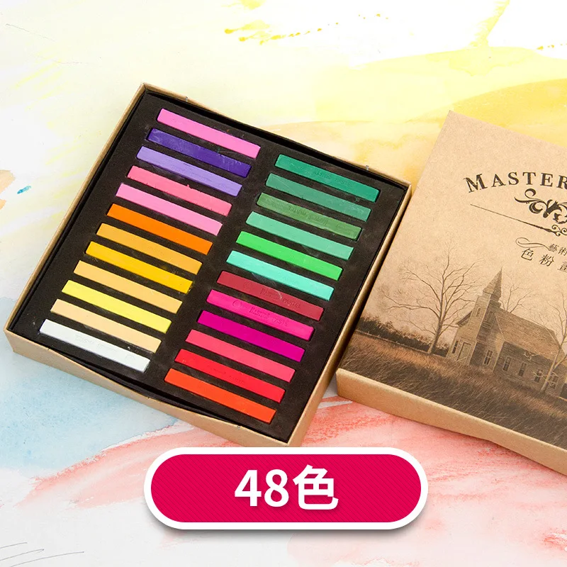 48 color 48 цветов Мел Краска для волос эскиз цветной карандаш бумага краска нетоксичные водорастворимые Мелки офисные школьные принадлежности для рисования - Цвет: 48 color