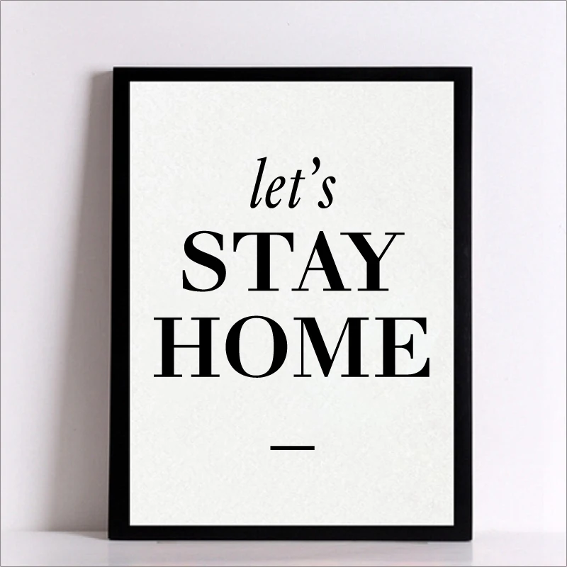 Картина на холсте с цитатой Stay Home постер художественной печатью настенные