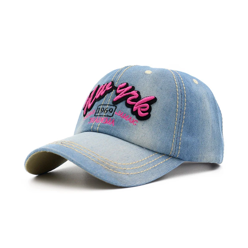 2019 New Fashion Denim Baseball Cap Vintage Hip Hop Hat Spring Summer  Woman Casual Hats Cotton Sport Unisex Trucker Bone Snapba