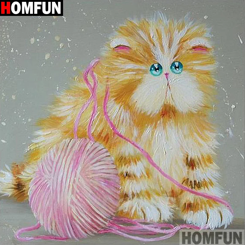 Алмазная живопись HOMFUN A13313 картина мультяшный Кот с полными квадратными/круглыми