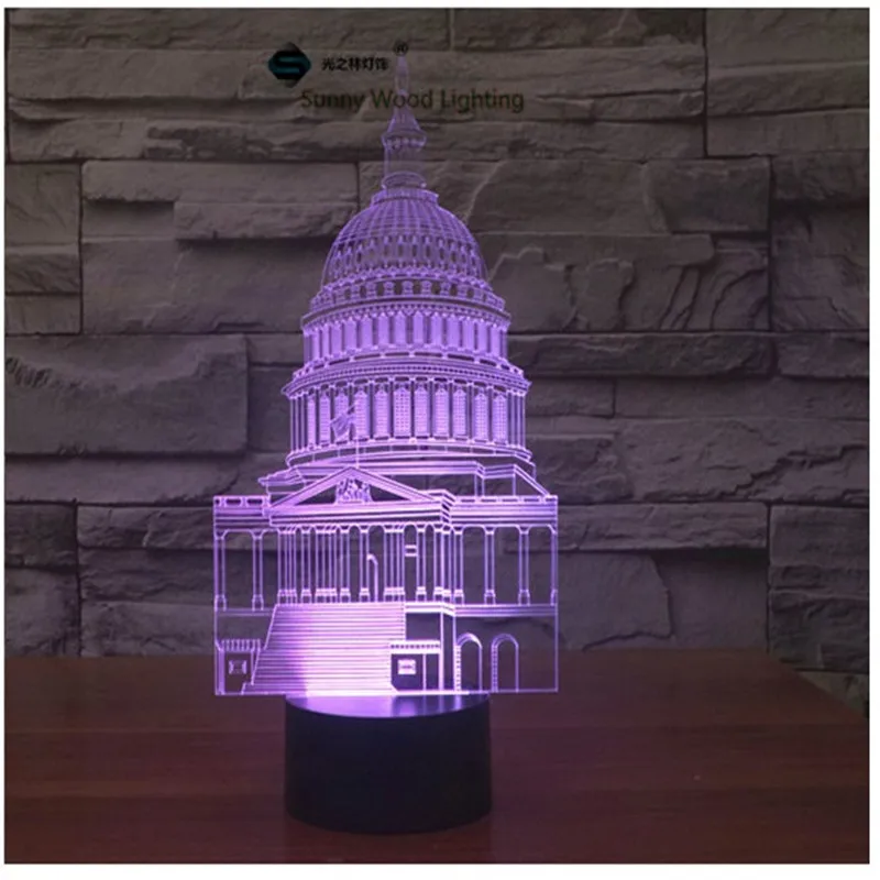 Белый дом сенсорный выключатель LED 3D визуальную иллюзию 7 видов цветов Изменение 5