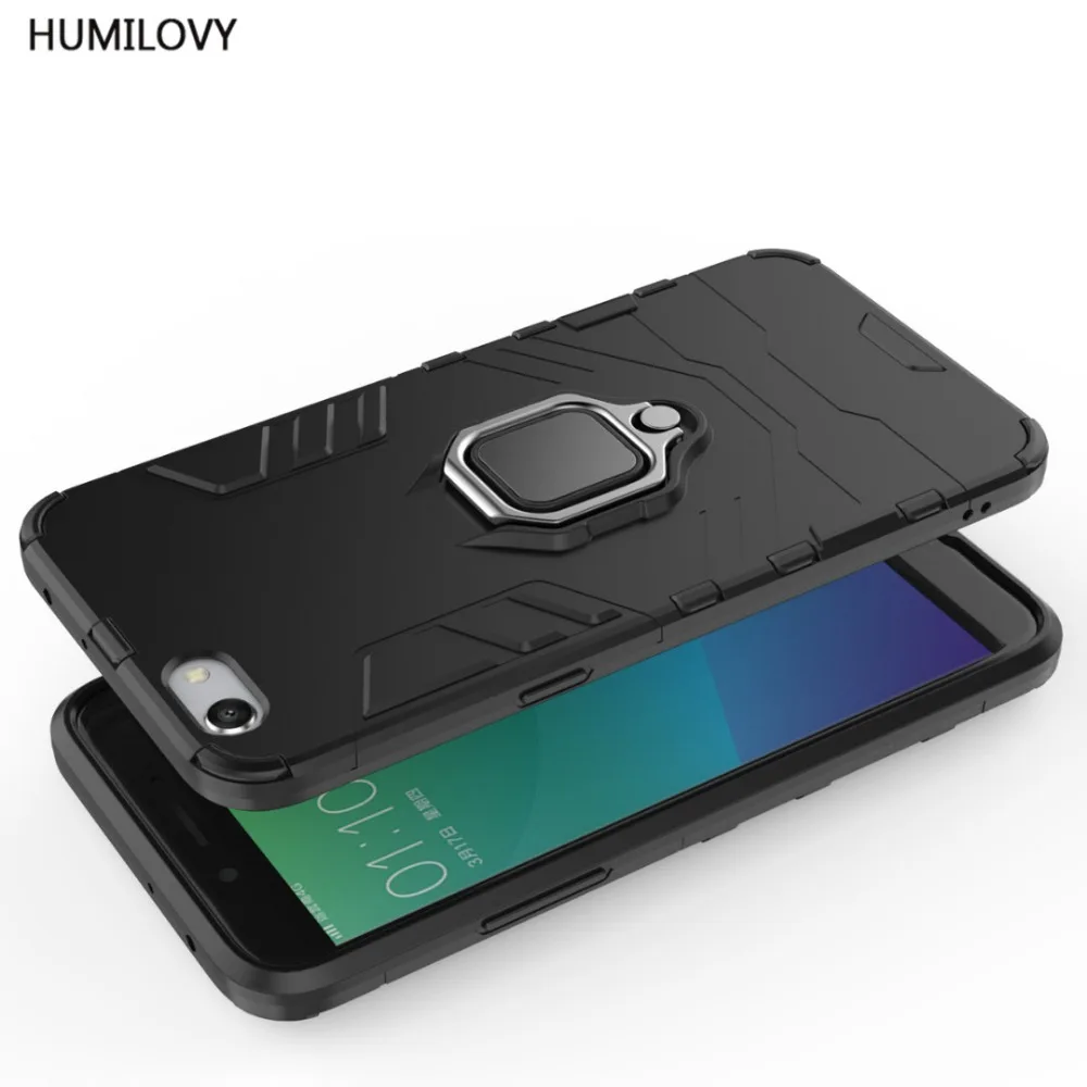 For OPPO R11 Plus Case for Cover Car Magnetic Bracket Finger Ring TPU+PC Stand Armor Fundas |