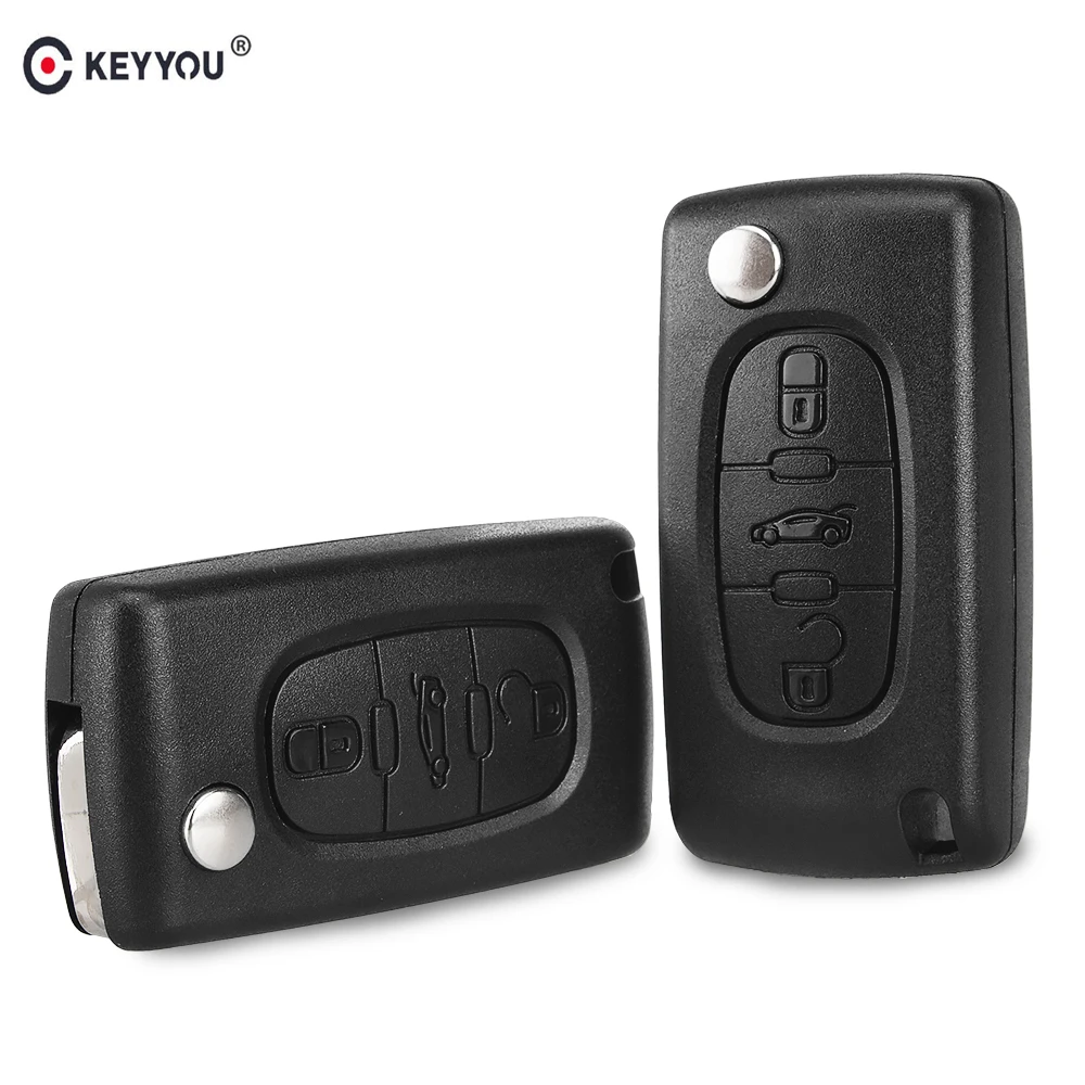 Откидной складной чехол KEYYOU для ключей с дистанционным управлением Peugeot 207 208 307 308