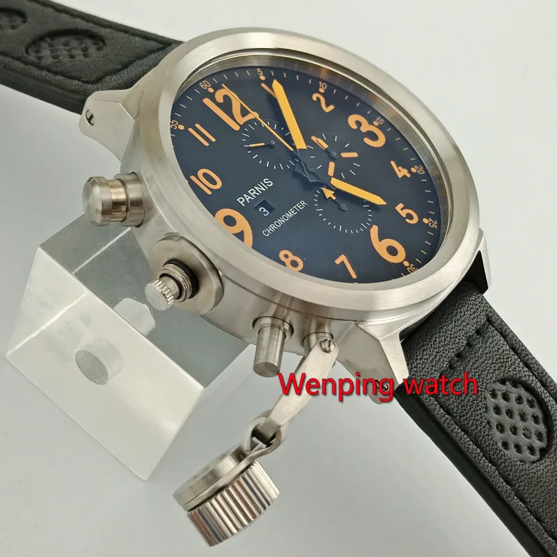 50 мм Parnis хронограф 0S10 кварцевые наручные часы русский Mili tary стиль W57|Мужские