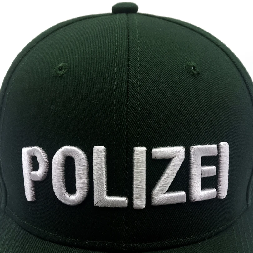 Бейсболка с вышивкой и надписью POLIZEI|Мужские бейсболки| |