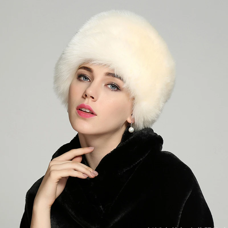 HT1480 новые модные женские зимние шапки с ушками в западном стиле толстые теплые