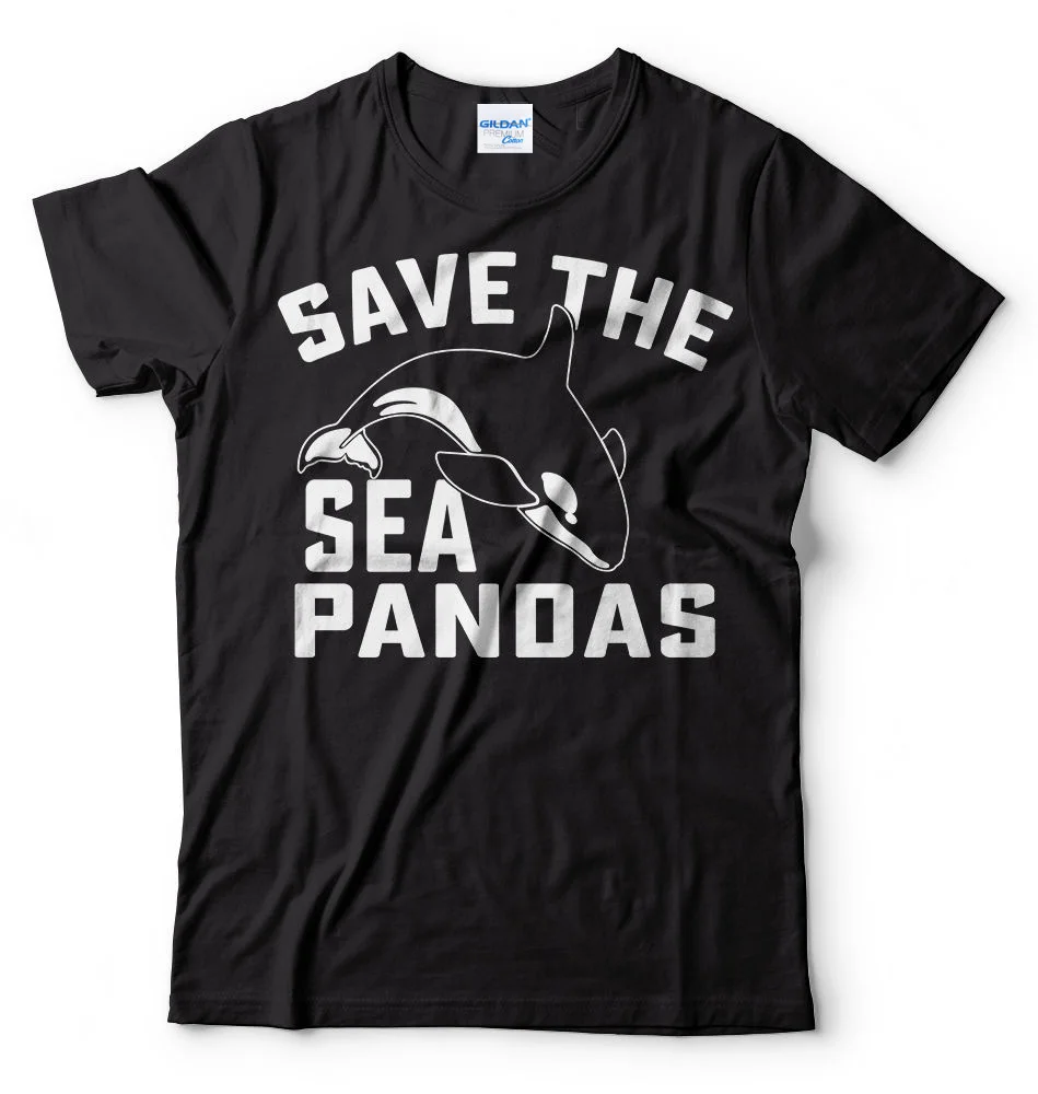 

Free China Post Shipping Street Hip Hop Fitness Tilikum Save The Sea Panda whale Men Brand Printed 100% Cotton Tee Shirt