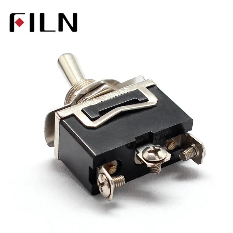 FILN 12 мм 250 V/10A Heavy duty spdt на кулисный переключатель черный 3 Винтовые клеммы тумблер |