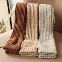 autumn winter women knitted wool gloves elegant sweet lady fingerless mittens thermal half finger long arm warmers t221