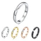 Модные Ювелирные изделия Белый CZ Кольцо Anel Aneis Sz5-10 простые титановые стальные кольца для пар Черный Серебряный розовое золото женскиймужской свадебный браслет