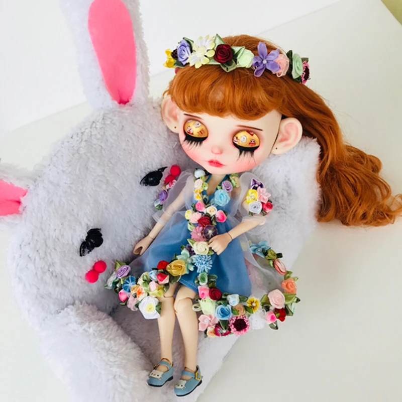 Ручная работа 1/6 цветок искусственное платье для куклы Blyth Licca кукла одежда