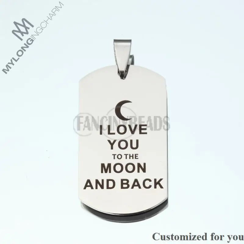 Брелок из нержавеющей стали 304-1 шт. персональный брелок-I love you to moon and back-подарок на