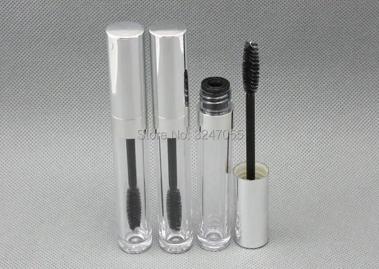 

6ML 30pcs 50pcs Plastic Empty Lip Gloss Tube n Silver Cap,Clear Portable Mascara Refillable Bottle,Professional Eyeliner Package