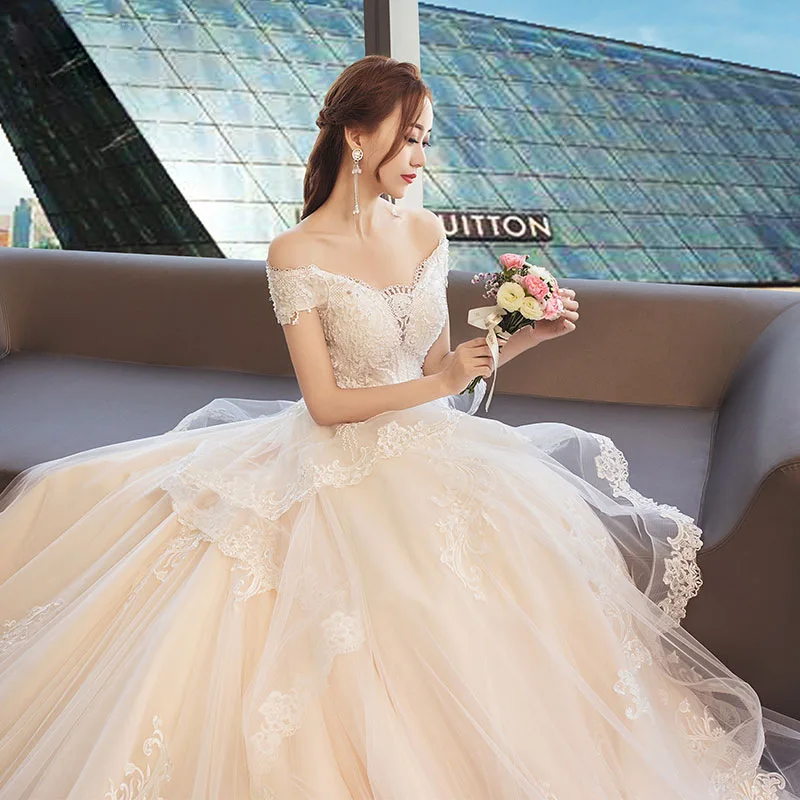2021 г. Новинка Mrs Win Vestido De Novias элегантное платье принцессы с вырезом лодочкой