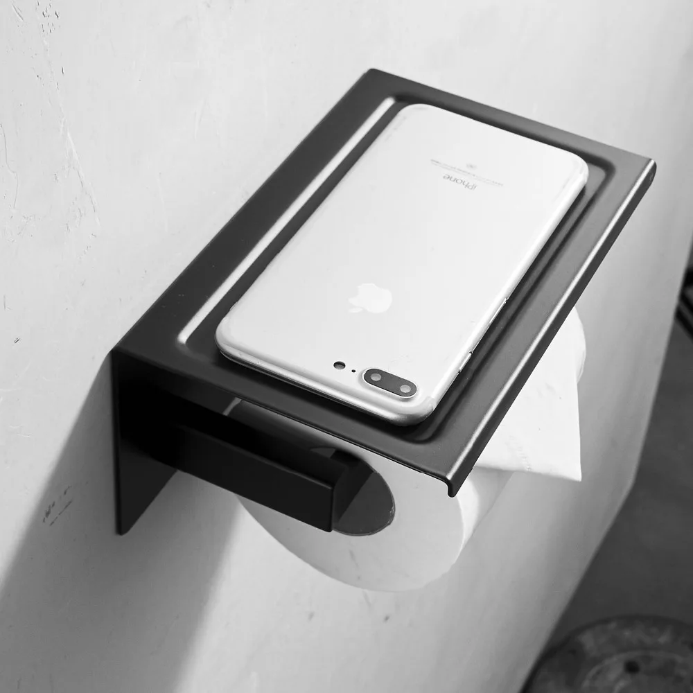 Toilet Paper Holder Black SUS304 Stainless Steel Bathroom Roll For Towel Square Accessories | Обустройство дома