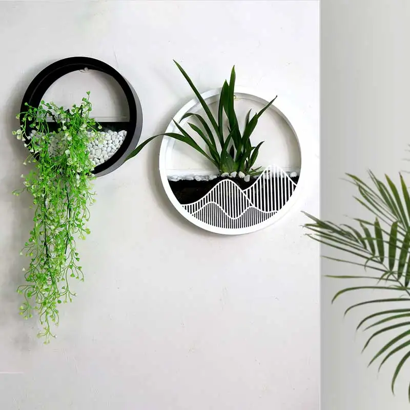 Креативные подвесные настенные часы акриловая гидропоника горшок для растений