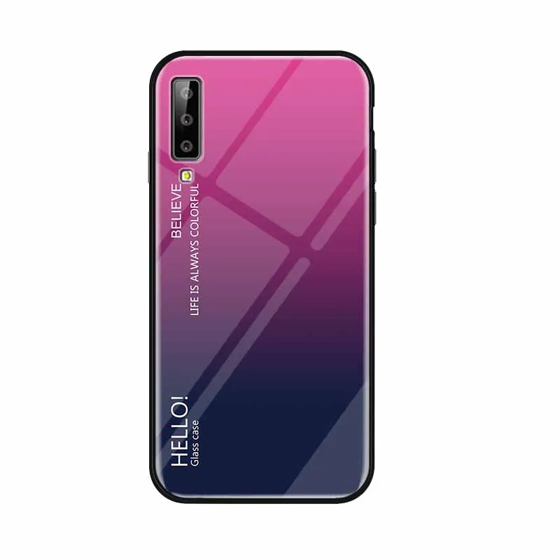 6 0 ''для samsung A7 2018 чехол градиент закаленное Стекло для Galaxy Coque тонкий A750 7 7A |
