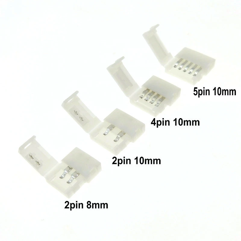5 шт. разъем светодиодной ленты 2pin 8 мм/10 мм 4pin 10 5pin 12 5050/3528/5630 один цвет/RGB/коннектор
