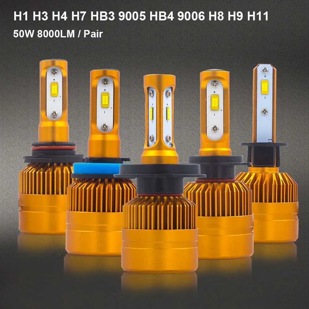 Светодиодные фары YHKOMS H4 H7 H11 H8 H1 H3 H9 9005 HB3 9006 HB4 880 881 H27 светодиодный Автомобильные