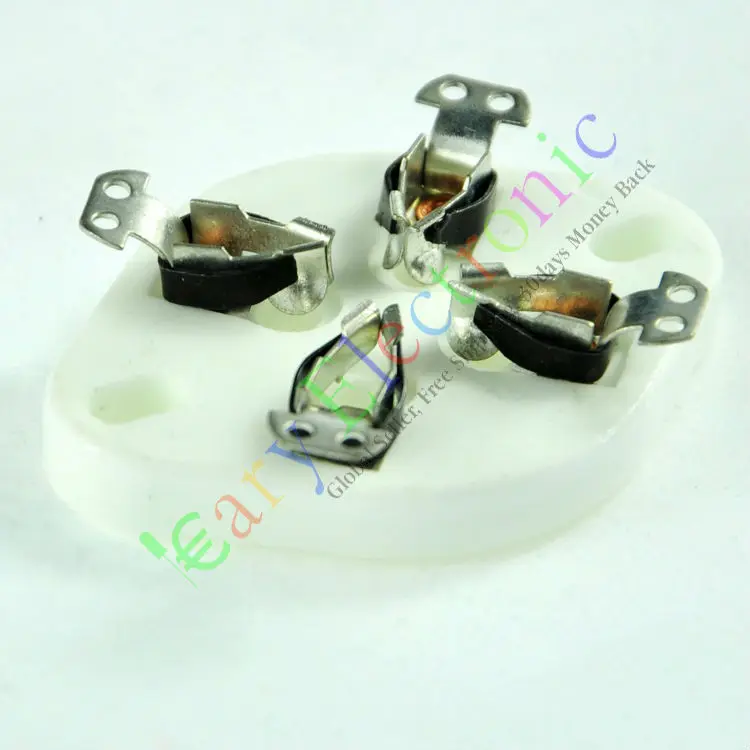 Опт и розница 4 шт 4pin шасси Керамическая вакуумная трубка гнездо Серебряное