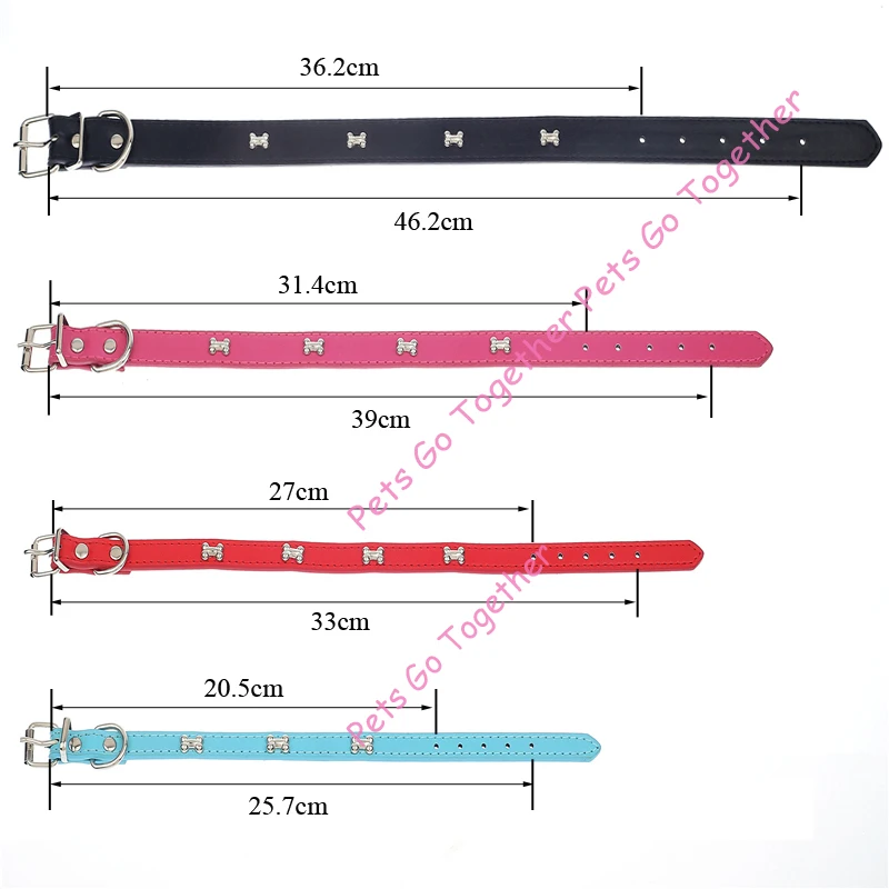 5 цветов Кость Собака Воротник прочный из искусственной кожи Регулируемая Щенок