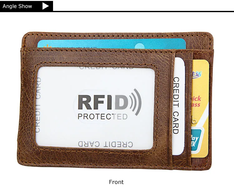 Для мужчин и Для женщин кредитной держатель для Карт RFID из натуральной кожи Бизнес держатель для карт унисекс путешествия Card наличными бумажник кошелек для денег