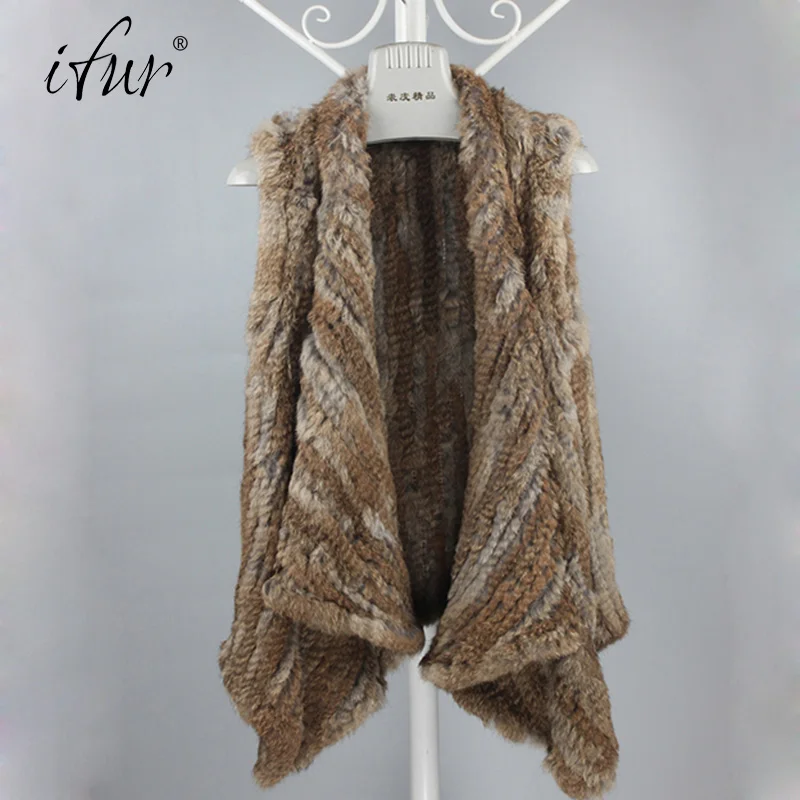 2017 Новинка Осень зима Женские пальто из натурального кроличьего меха вязаные