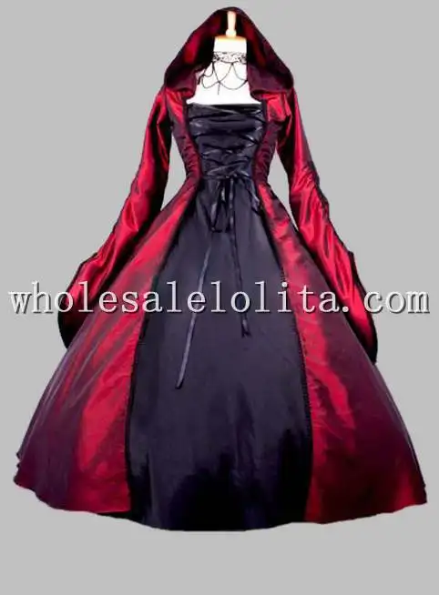 Женское платье с капюшоном в готическом стиле|witch cosplay|cosplay dresswitch dress |