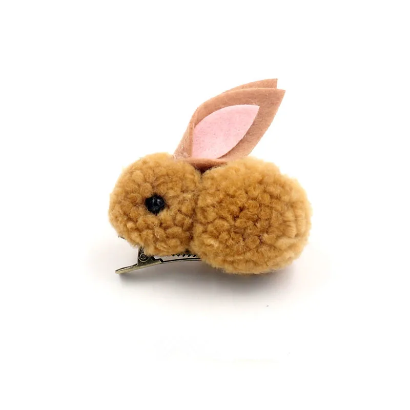 Милая плюшевая заколка для волос в виде кролика девочек с мультяшными животными