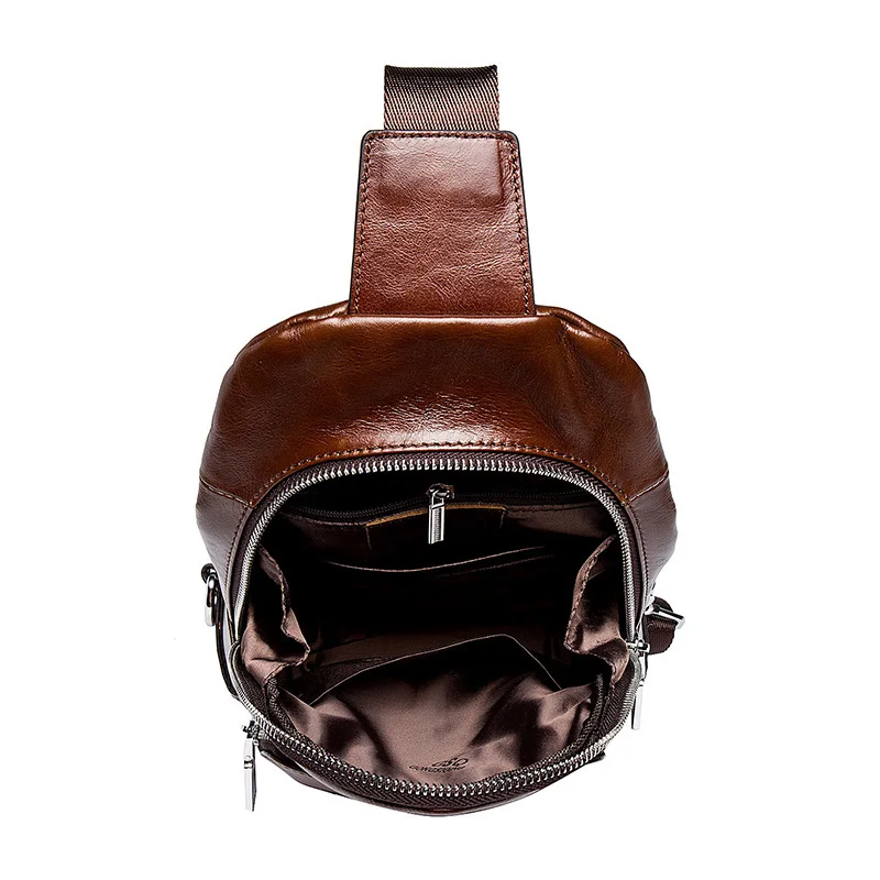 2017 Hot Genuine Leather Men Shoulder Bag Fashion Trending Oil Wax Mens Crossbody Coffee Chest Pack Bags | Багаж и сумки