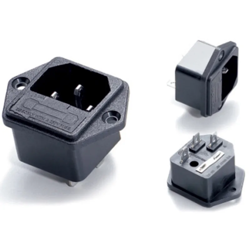 Новый панельный монтаж 3 контактный входной штекер IEC 60320 C14 15 А 250 В переменного