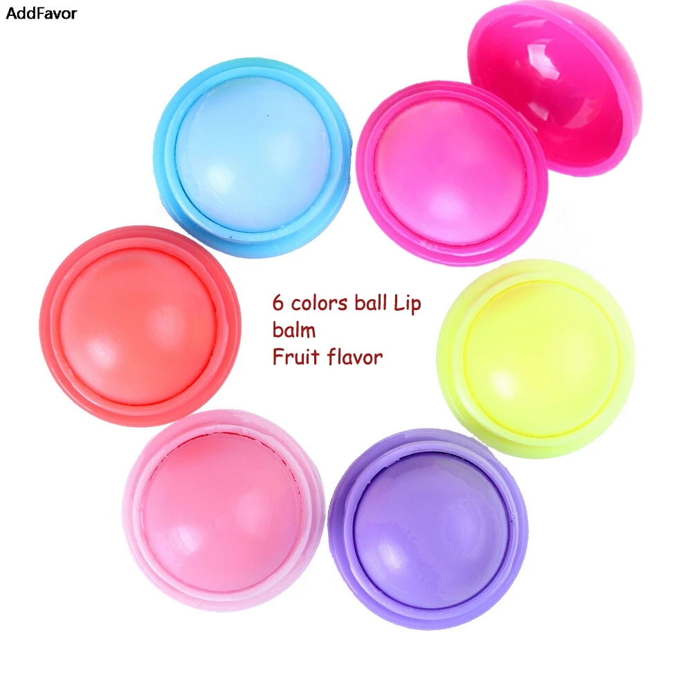 6 шт. милый круглый бальзам для губ AddFavor с фруктовым вкусом набор натуральный