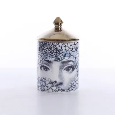 Лаванда Подсвечник для лица человека Diy ручной работы свечи банка Ретро Lina ящик для хранения лица керамический Caft предмет интерьера, украшение коробка для хранения - Цвет: Лаванда