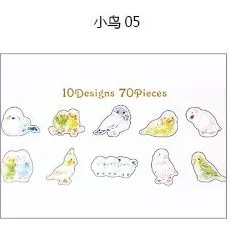 05 Birds 70 шт/1 лот kawaii наклейки для скрапбукинга романтические сладкие наклейки для планировщика декоративные этикетки/милые корейские канцелярские Q-LIA - Цвет: 05 Birds