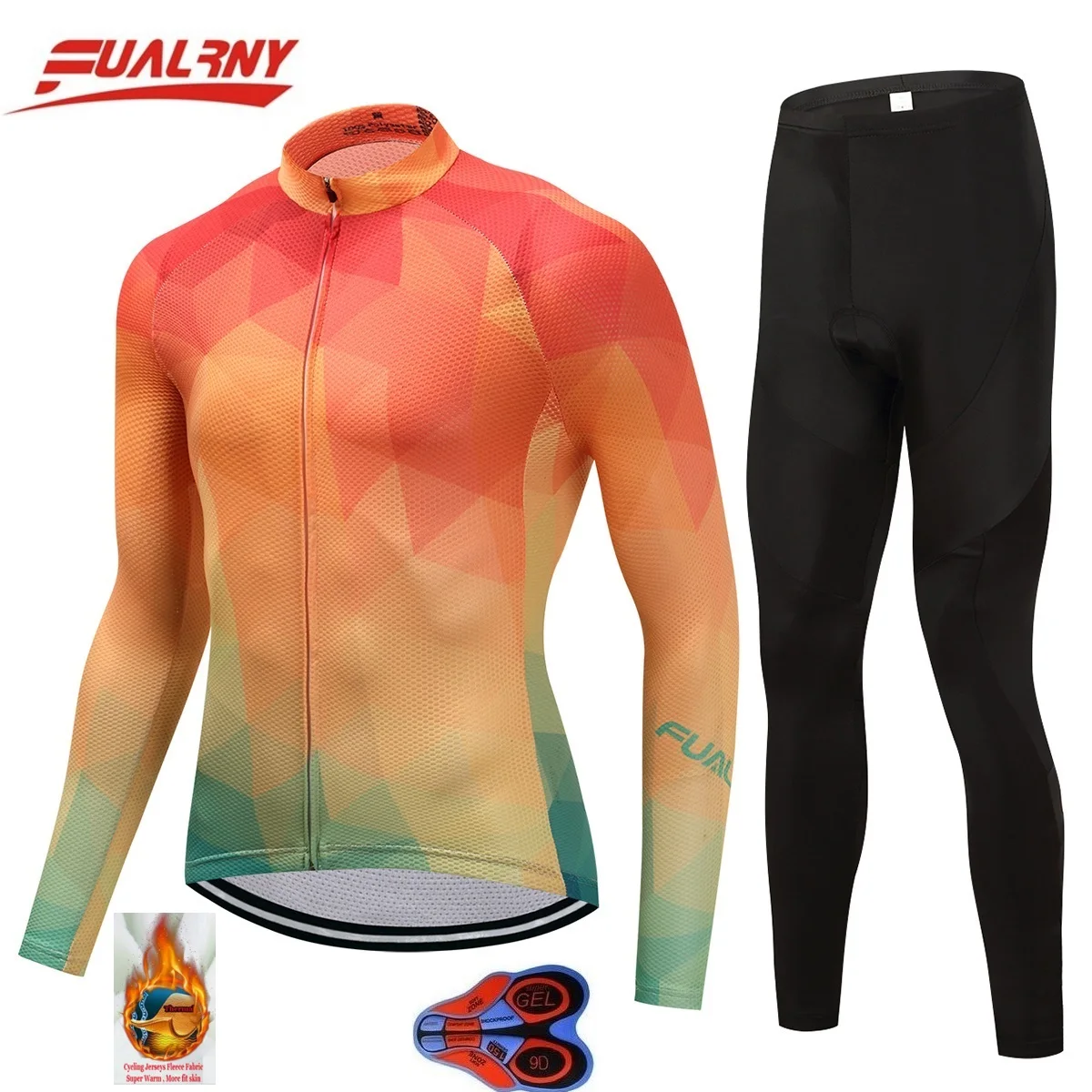 С длинным рукавом Ropa Ciclismo Vélo комплекты 9D гель/зима Термальность флис