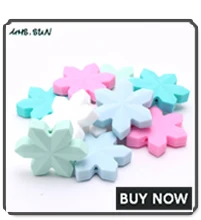 MHS.SUN Food Grade Snowflake Silicone Beads For Pacifier Chain Making Baby Teething Teether Chewable Beads 5PCS DIY Nursing Toy