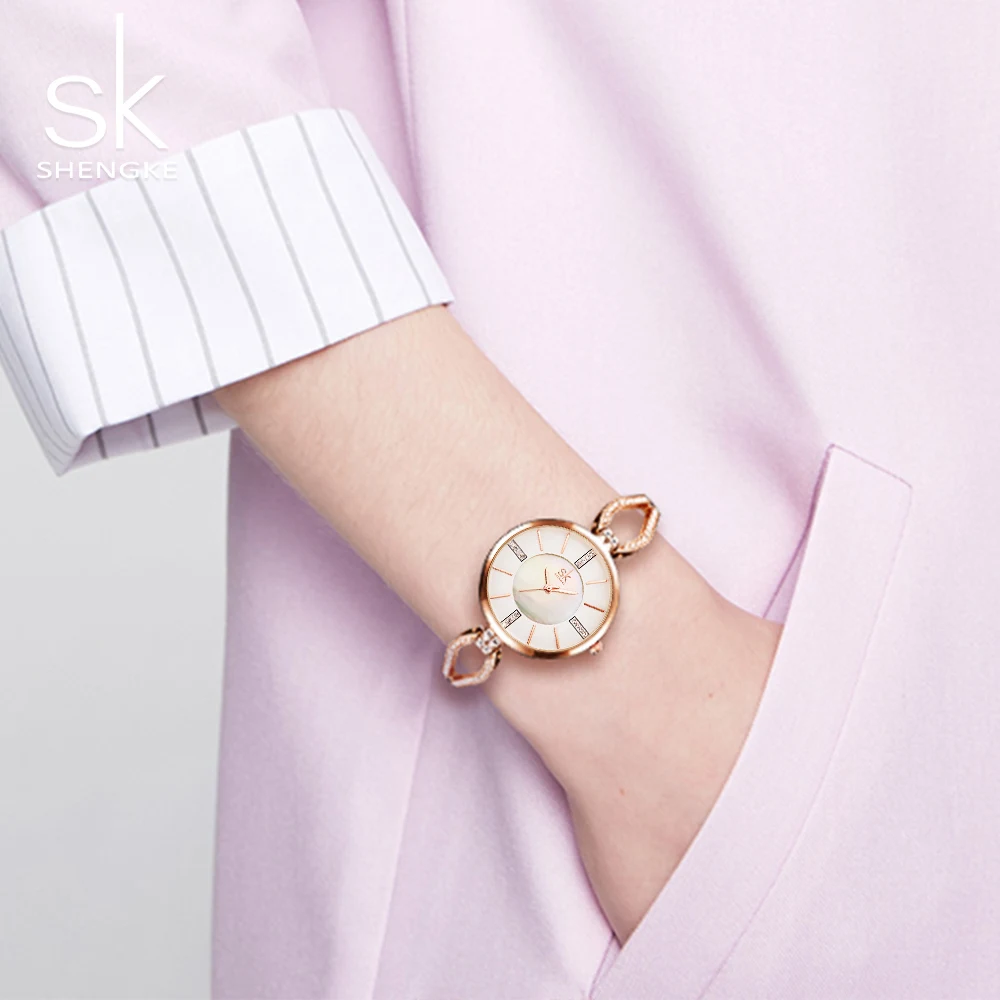 Shengke Luxury Brand Women Watches Diamond Dial Bracelet Wristwatch For Girl Elegant Ladies Quartz Watch Female Dress SK | Наручные часы