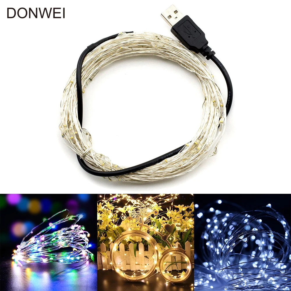 Гирлянда светодиодная с питанием от Usb 10 м 100 светодиодов|fairy lights|string lightsled string lights |