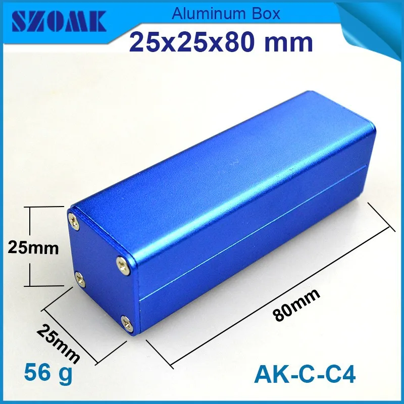 10 шт./лот алюминиевый корпус diy project box 25(H)x25(W)x80(L) мм в корпусе размытого цвета