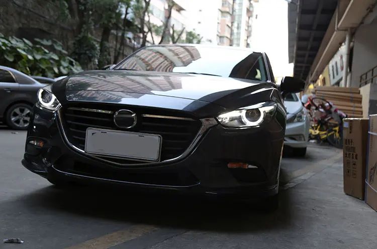 2 шт. светодиодный фары для Mazda 3 Axela Автомобильный светодиодный свет двойной ксеноновые линзы автомобильные аксессуары Габаритные огни противотуманные фары