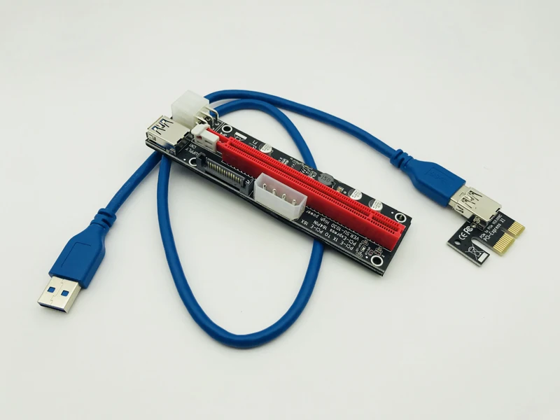 50 шт. PCI E Express 1X до 16X видеокарта расширения SATA 15 Pin 6 4 PIN 3 источник питания со
