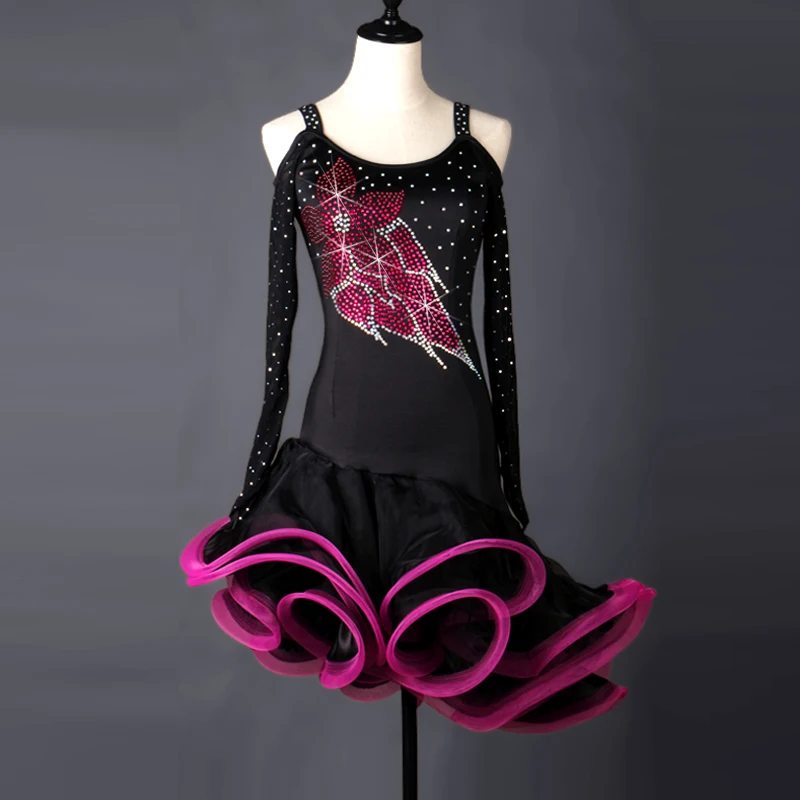 

latin dance competition costumes ladies latin dress fringe salsa dance clothes sexy tango dress board rumba latin dance wear