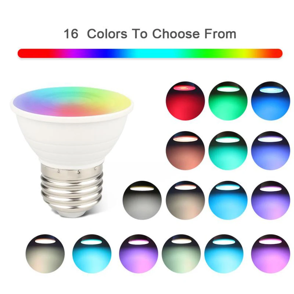 E27 GU10 Светодиодная лампа RGB AC110V 220V 5W светодиодная точечная с регулируемой