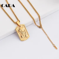 2019 new arrival gold color christian jesus necklace pendant with 24 inches snake chain necklace men and women cagf0195