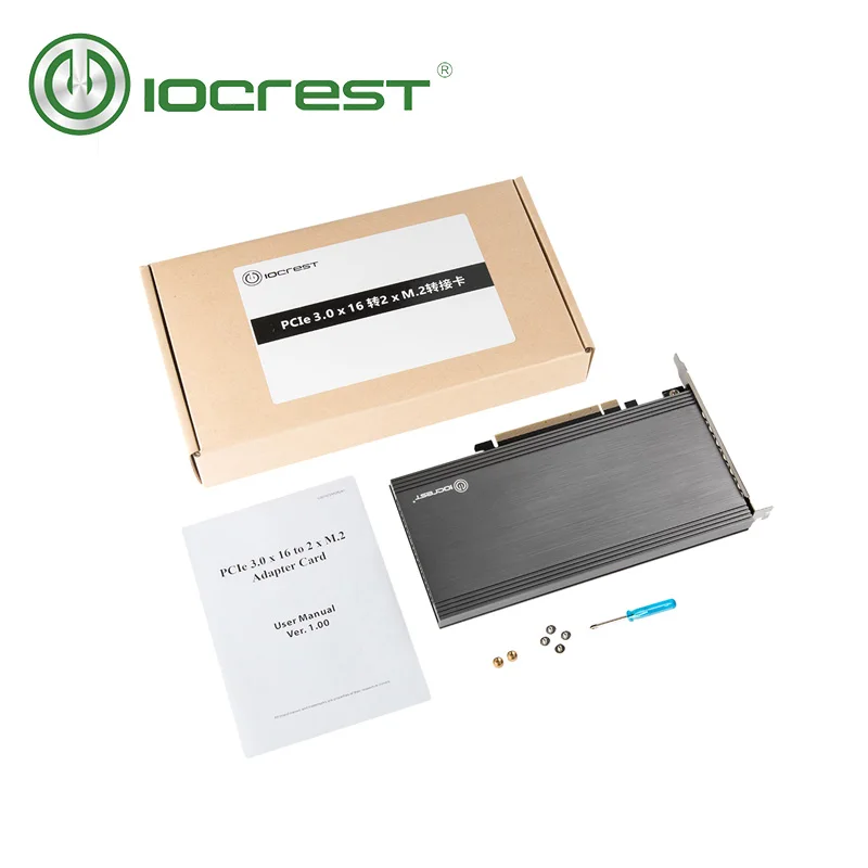 IOCREST двойные порты M.2 NVMe для PCIe 3 0x16 контроллер майнинга с поддержкой материнской