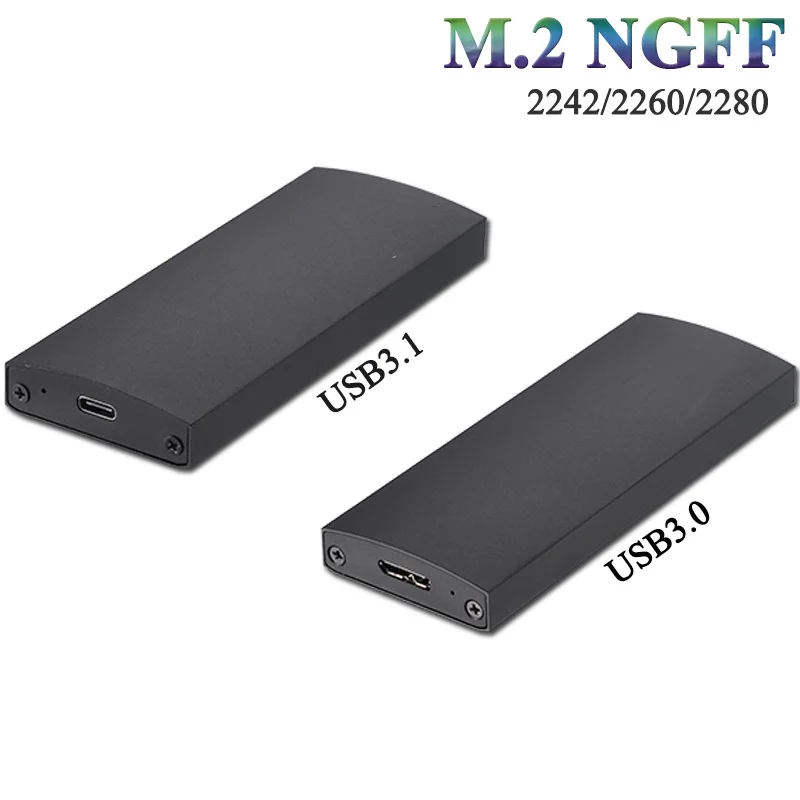 USB3.0 алюминиевый M.2 NGFF корпус SSD 2242/2260/2280 B + M ключ внешний твердотельный накопитель