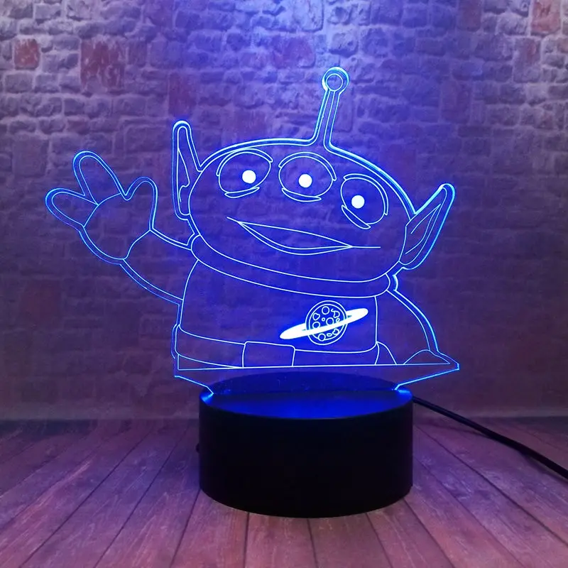 Рисунок История Игрушек 4 3D иллюзия светодиодный светильник 7 цветов меняющийся ночник инопланетяне аниме Фигура Игрушки для мальчиков