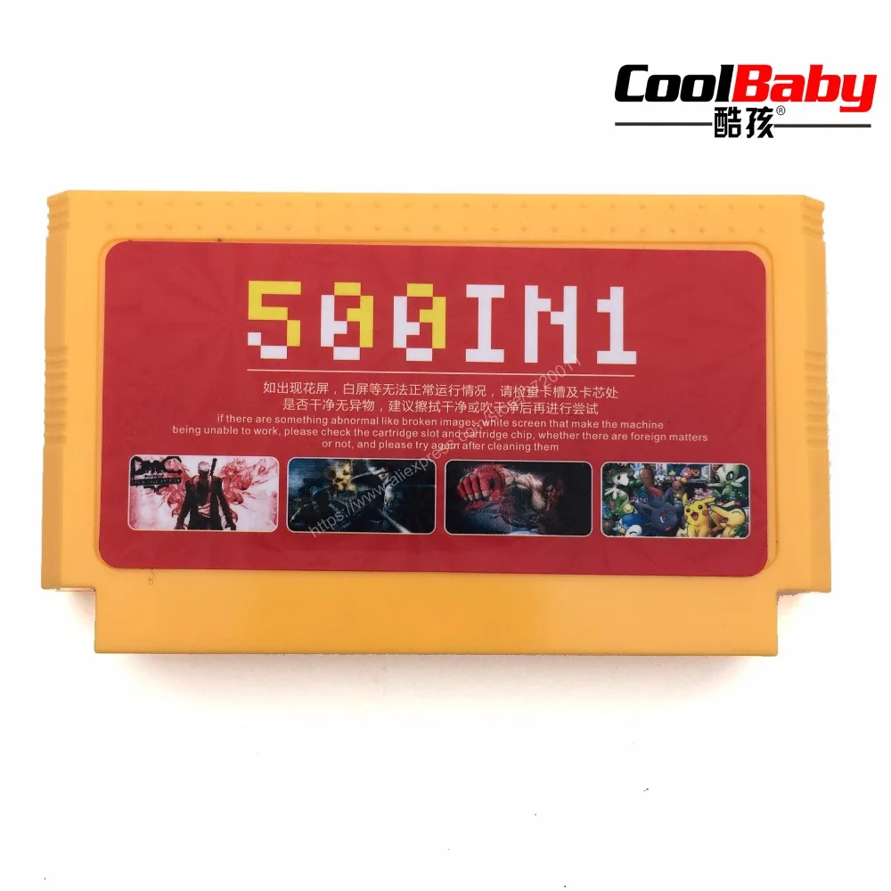 CoolBaby New Arrival 500 in 1 Classic Games Collection 8 Bit 60 Pins Game Card for Video Console Memory | Электроника