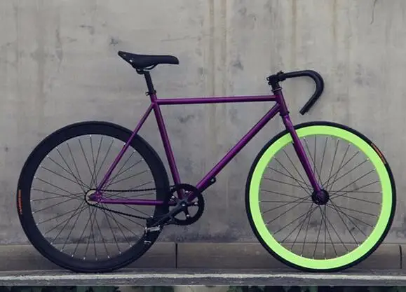 1 шт. fixie велосипед с фиксированной передачей 46 см 52 см 56 см DIY односкоростной Дорожный велосипед трек fixie Велосипед fixie велосипед - Цвет: Зеленый